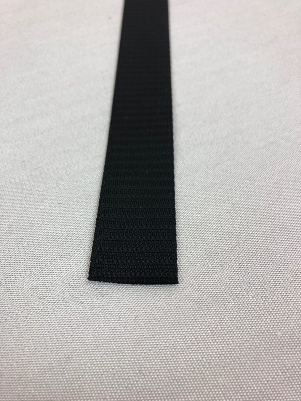 Webbing 25 mm black tensile strength 400 kg, UV resistant