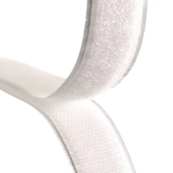 Kardborreband akryl 38 mm loop vit klister. 25m/rulle