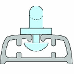 Travare 45 mm svart vit / 15,5mm semi rund